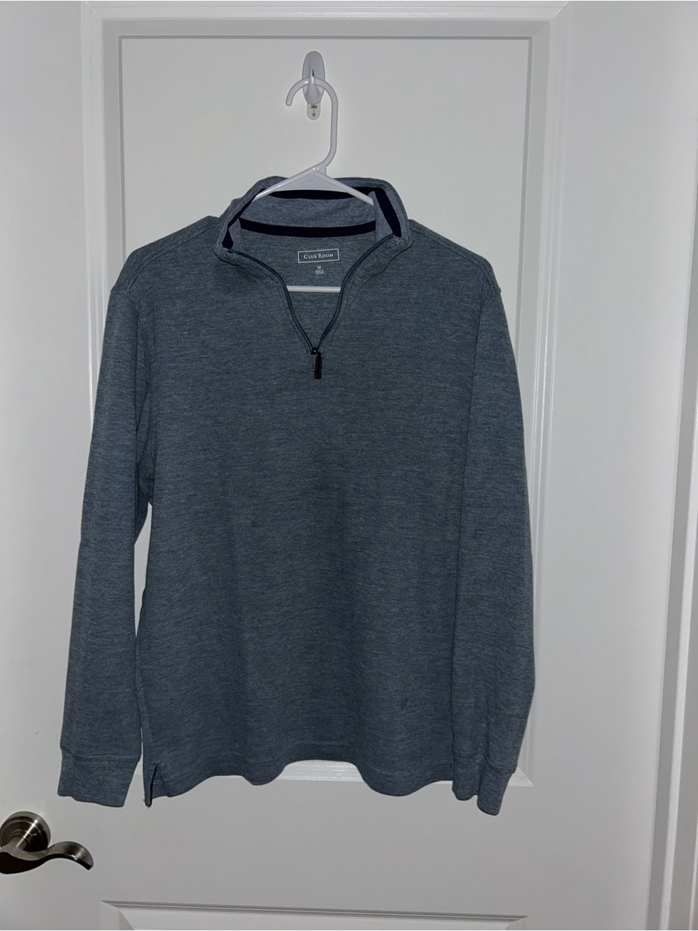 Club Room Men's Heather Slate Quarter-Zip Pullover